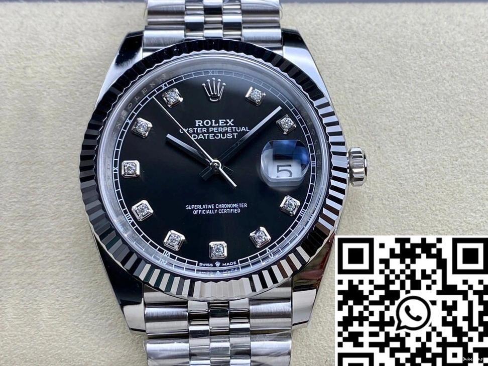 M126334-0012 Black Clean Datejust Dial Factory Rolex 0301